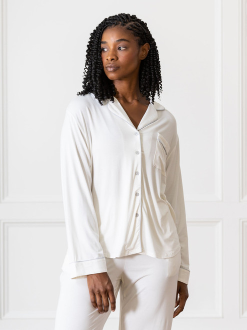 Ivory Women's Long Sleeve Bamboo Pajama Top 