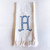 Linen Towel Blue Initial Frank Font