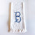 Linen Towel Blue Initial Frank Font