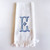 Linen Towel Blue Initial Frank Font