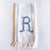 Linen Towel Blue Initial Frank Font