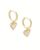 Ari Heart Huggie Earrings Gold Iridescent Drusy 