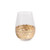 Fez Cut Stemless Wine Glas with Gold Leaf