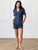Navy Women's Short Sleeve Bamboo Pajama Top