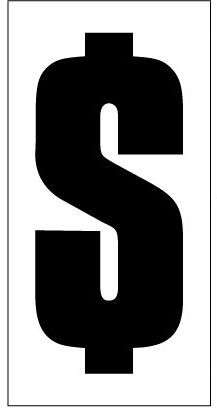 6" Dollar Sign