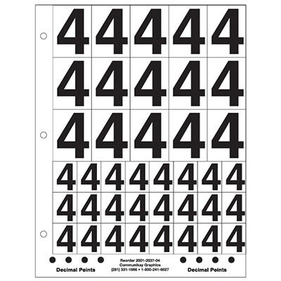 1" and 2" Number 4 (Clear)