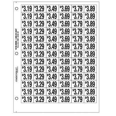 3/4" Pre-priced $3.19-$3.89