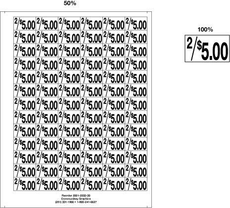 3/4" Pre-priced 2/$5.00