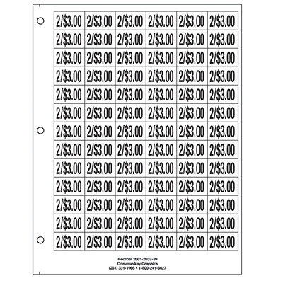 3/4" Pre-priced 2/$3.00