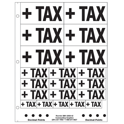 1" and 2" +Tax
