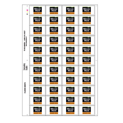 Minute Maid Orange Juice Flavor Sheet