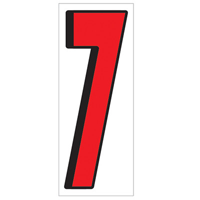 12" Red and Black Number 7