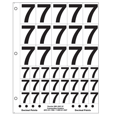 1" and 2" Number 7 (Clear)