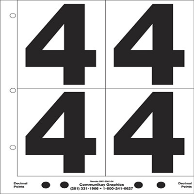 5" Number 4 (Clear)