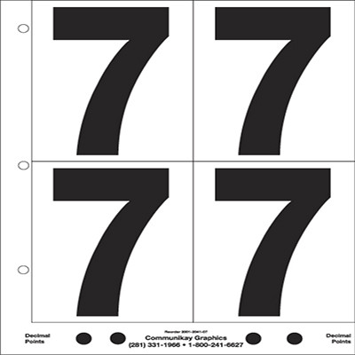 5" Number 7 (Clear)
