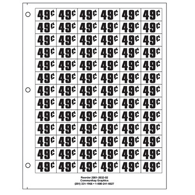 3/4" Pre-priced 49¢
