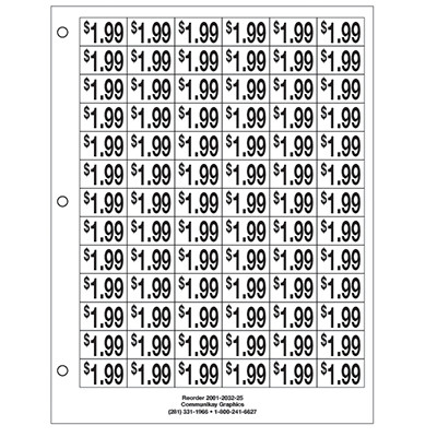 3/4" Pre-priced $1.99