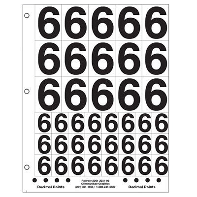 1" and 2" Number 6