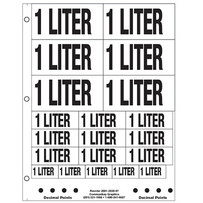 1" and 2" 1 Liter