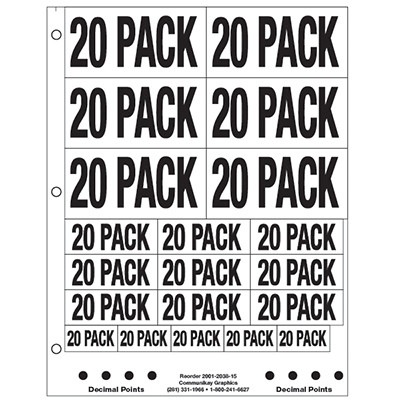 1" and 2" 20 Pack