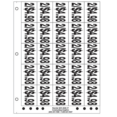 2" Pre-priced 2/$4.98