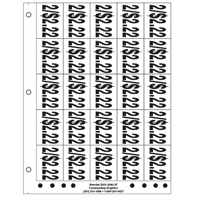 2" Pre-priced 2/$2.22