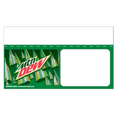 Shelf talker - 10" x 6.25" Mountain Dew