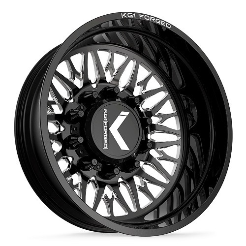 KG1 Forged KD014 Trident-D Gloss Black/Machined | Dually Wheels