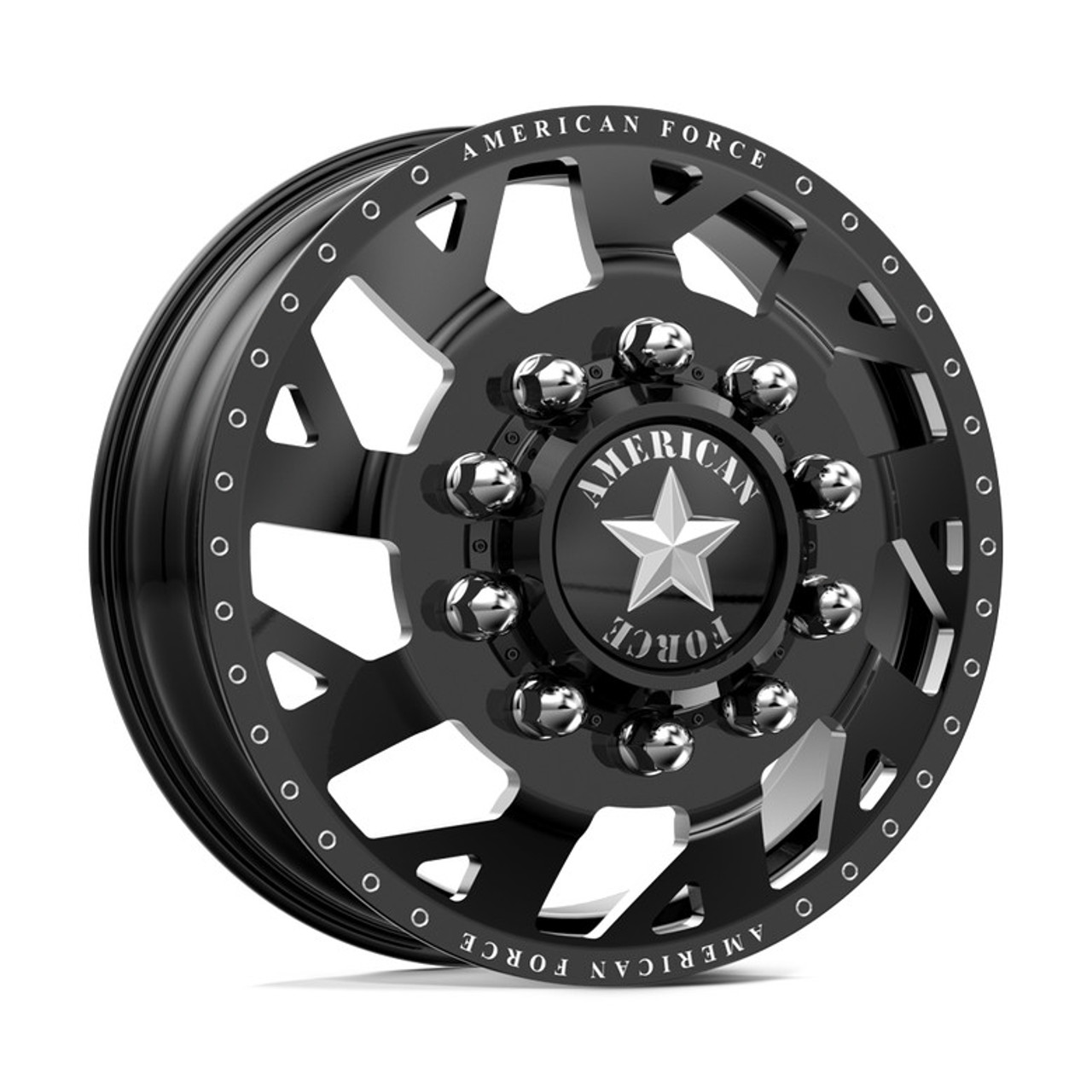 22 x 8.25 American Force F08 Flow DRW Black Front