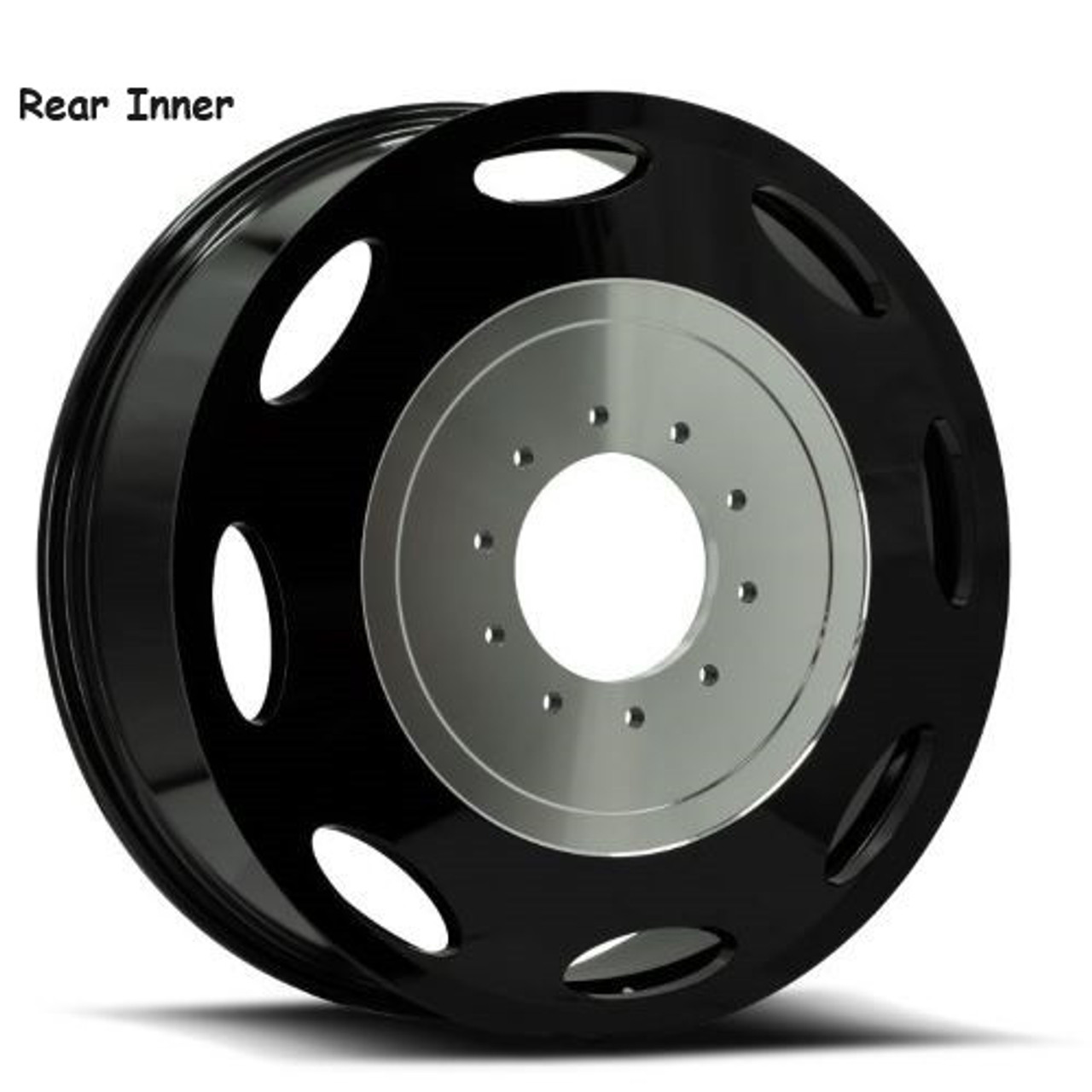 XF Gloss Black Machined Rear Inner Dually Wheel