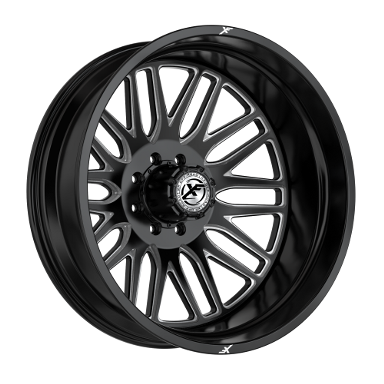 XF-240 Gloss Black Machined Rear Outer Wheel 8 Lug Dually