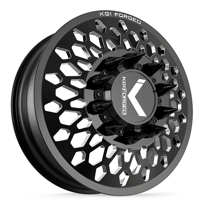 KG1 Forged KD066 Glitz Gloss Black/Machined | Dually Wheels