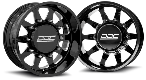 20 x 8.25 DDC Wheels The Ten Forged Super Single Front Black/Machined