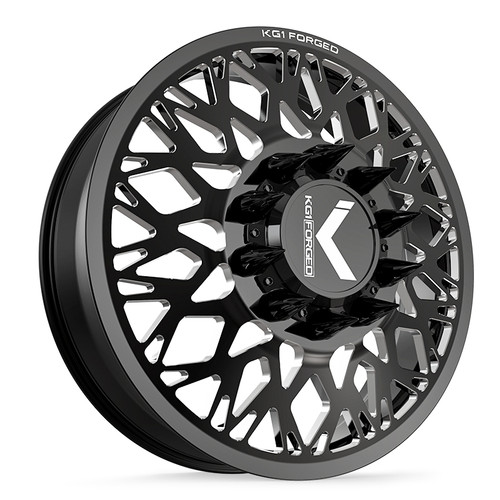 KG1 Forged KD066 Glitz Gloss Black/Machined | Dually Wheels