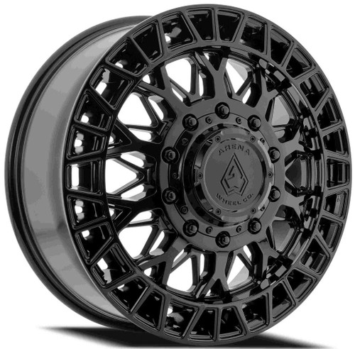 Picture of the 22 x 8.25 Arena Innovator A127 Gloss Black Front Dually Wheel