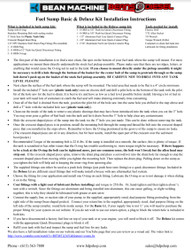 Multifunction Fuel Sump Instructions