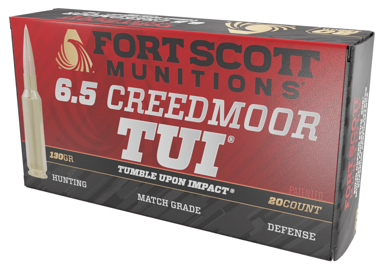 Fort Scott Munitions TUI 6.5 Creedmoor Ammo 130 Grain Solid Lead Free Box of 20