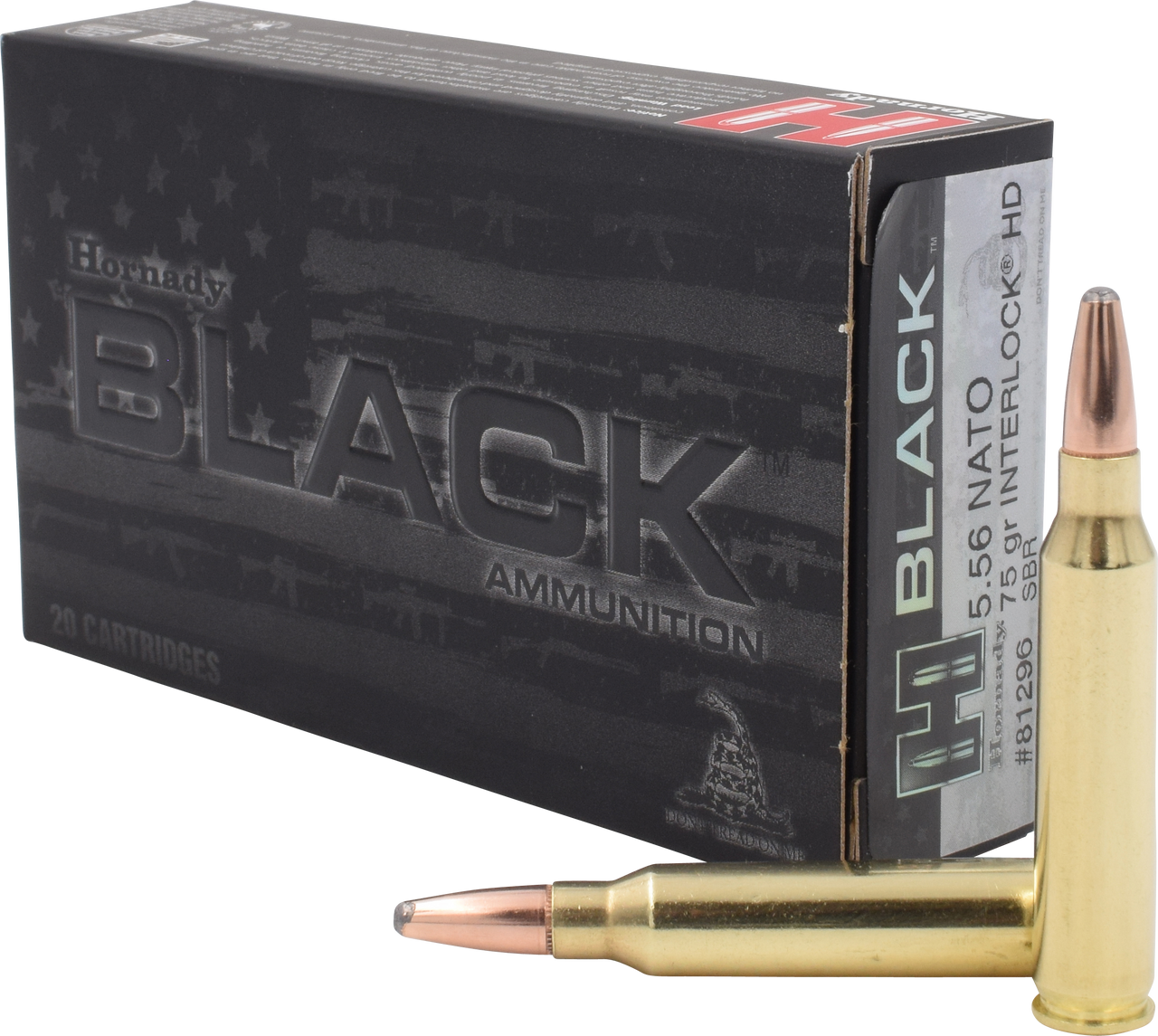 Hornady Black Rifle Ammo 5.56 NATO 75 gr. Interlock HD SBR Black 20 rd.