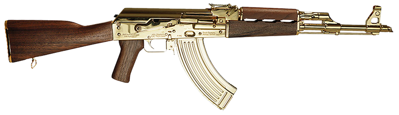 Zastava ZPAPM70 7.62x39mm 16 Inch 30 Rounds 24K Gold Plated Dark