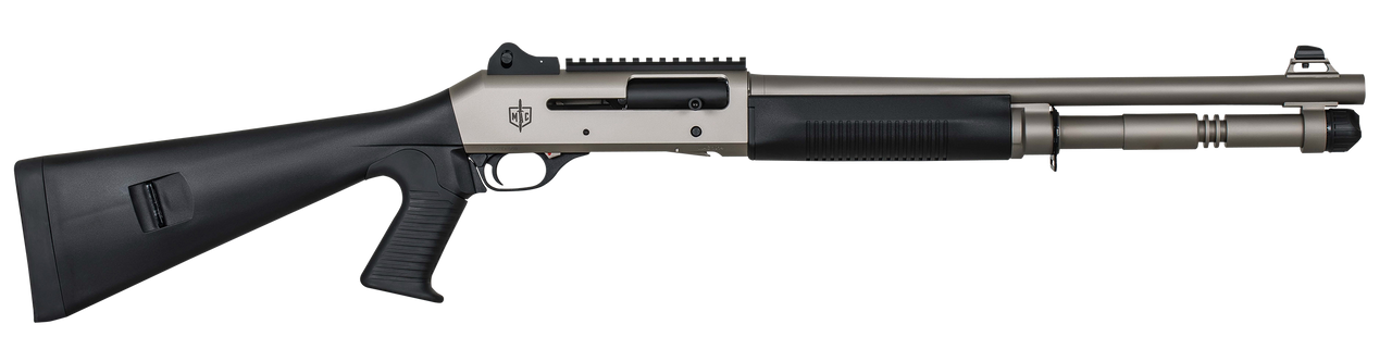 MAC 21000153 1014 Marine 12 Gauge 3″ 5+1 18.50″, Electroless Nickel Barrel/Rec, Synthetic Furniture, Fixed Pistol Grip Stock, Ghost Ring Sight, Optics Mount, 3 Chokes