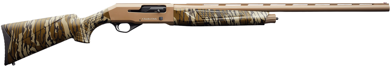 Charles Daly 601 Field 12GA, 28in. Barrel, 4rd, Mossy Oak Bottomland Camo Stock & Forend – FDE (930271)