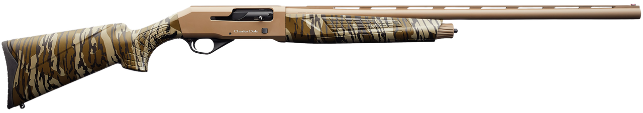 Charles Daly 601 Field 12GA, 28in. Barrel, 4rd, Mossy Oak Bottomland Camo Stock & Forend – FDE (930271)