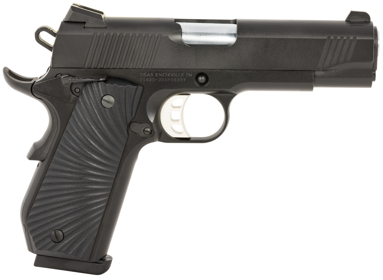 Tisas CB45B 1911 Carry .45 ACP Semi-Auto Pistol, Series 70, Internals, 4.25 Hammer Forged BBL, Novak Style 3-Dot Sights, Flared Magwell, 2- 8 Rd Mags