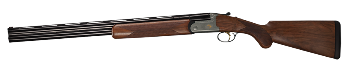 Bettinsoli USA BOSL122822 Omega S Lite 12 Gauge Break Open 3″ 2rd 28″ Blued 28″ Vent Rib Barrel Stainless Engraved Stainless Receiver Walnut Wood Fixed Stock Ambidextrous Hand