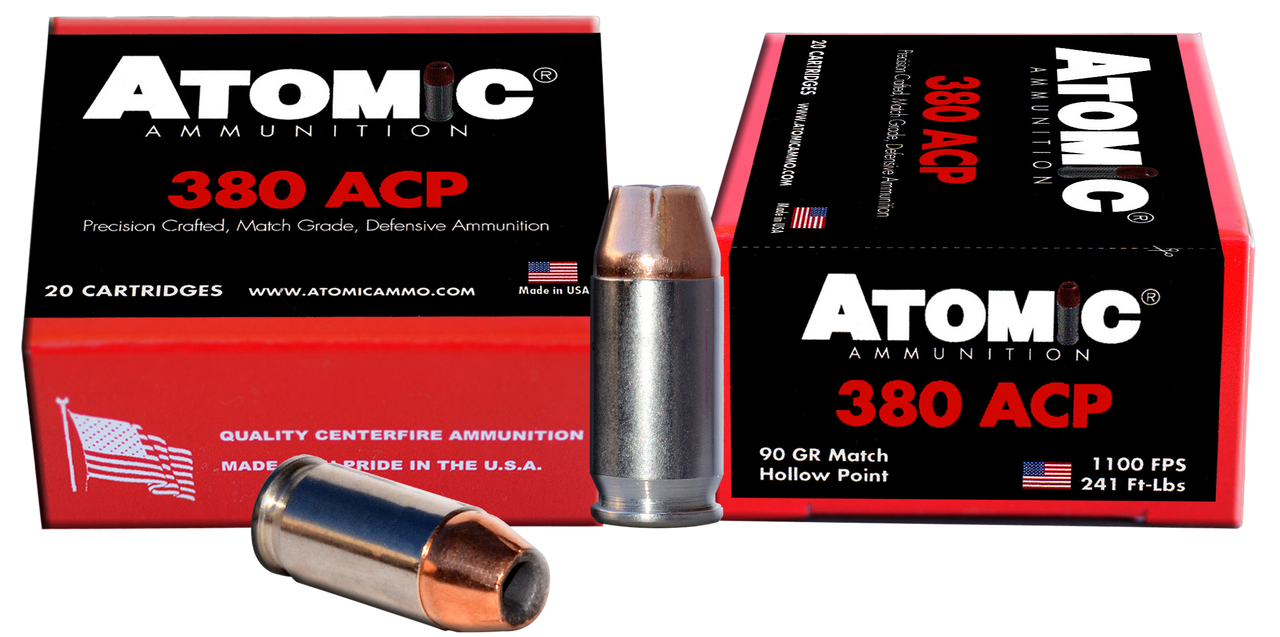 Atomic Ammunition 00453 Pistol Precision Craft 380ACP 90gr Hollow Point 20 Per Box/10 Case