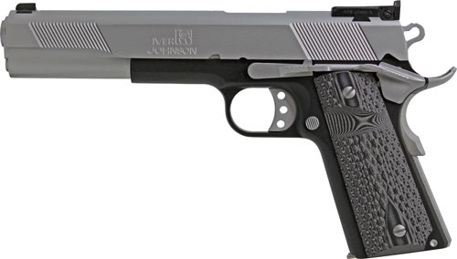 Iver Johnson Arms EAGLEXL45TT Eagle Deluxe 45 ACP 8+1 6″ Steel Barrel, Hard Chrome Serrated Steel Slide, Matte Black Steel Frame w/Beavertail, Black/Gray G10 Grip