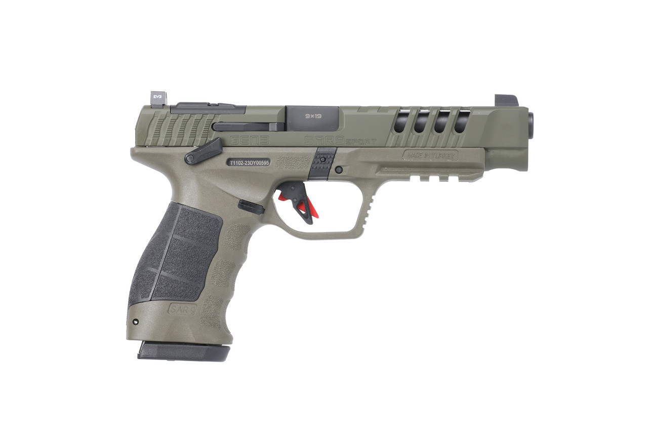 SAR USA SAR9 Sport Gen 3 9mm Luger 5.2 inch 19 Round OD Green