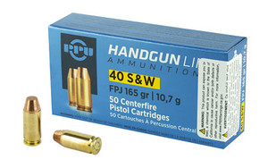 PPU PPH40F Handgun  40S&W 165gr Flat Point Jacketed 50 Rounds