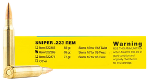 Buffalo Bore Ammunition S2236920 Sniper Strictly Business 223Rem 69gr Hollow Point Boat Tail 20 Rounds