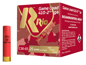 Rio Ammunition RC368 Game Load Heavy Field 410 Gauge 2.50" 1/2 oz 8 Shot 25 Rounds